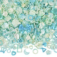 Opaque ABS Plastic Beads,  Mixed Shapes, Medium Aquamarine, 11~22x11~29x2.5~9.5mm, Hole: 1.5~2mm, 100g/bag(FIND-TAC0016-33A)