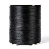 Double Face Satin Ribbon, Polyester Ribbon, Black, 1/8 inch(3mm) wide, about 880yards/roll(804.672m/roll)(RC3mmY039)