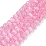 Natural Selenite Beads Strands, Dyed, Round, Pearl Pink, 8mm, Hole: 1mm, about 47pcs/strand, 15.51''(39.4cm)(G-Q162-A01-01B-04)