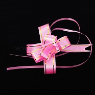 Handmade Elastic Packaging Ribbon Bows, Nice for Packing Decorations, Pink, 70mm(DJEW-A003-18x390mm-09)