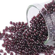TOHO Round Seed Beads, Japanese Seed Beads, (364) Lustered Amethyst Transparent, 11/0, 2.2mm, Hole: 0.8mm, about 1110pcs/10g(X-SEED-TR11-0364)