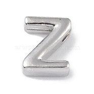 Brass Pendants, Letter Charms, Platinum, Letter Z, 8.5x7x3mm, Hole: 1.5mm(KK-P266-05P-Z)