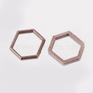 Alloy Linking Rings, Hexagon, Red Copper, 12x14x1mm(PALLOY-E446-06C-R)