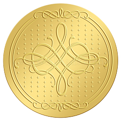 Self Adhesive Gold Foil Embossed Stickers, Medal Decoration Sticker, Floral Pattern, 50x50mm(DIY-WH0211-249)