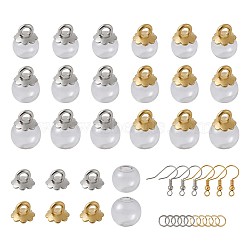 DIY Dangle Earring Making, with Brass Earring Hooks, Iron Jump Rings, Glass Globe Beads, Plastic Pendant Bails, Mixed Color, 75x101mm(DIY-TA0002-76)