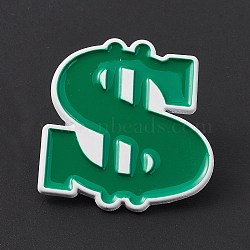 Dollar Money Enamel Pin, Alloy Brooch for Backpack Clothes, Sign Pattern, 30x29x1.5mm, Pin: 1.2mm(JEWB-A005-10-06)