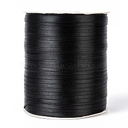 Double Face Satin Ribbon, Polyester Ribbon, Black, 1/8 inch(3mm) wide, about 880yards/roll(804.672m/roll)(RC3mmY039)