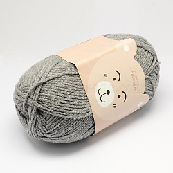 Soft Baby Cotton Yarns, with Cotton and PAN Fiber, Gray, 1.5mm, about 40g/roll, 145m/roll, 10rolls/bag(YCOR-R008-010)