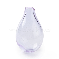 Handmade Blown Glass Bottles, for Glass Vial Pendants Making, Teardrop, Thistle, 30~32x18.5~19mm, Hole: 2~3.5mm(GLAA-B005-03A)