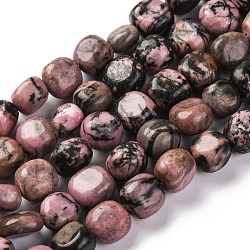 Natural Rhodonite Beads Strands, Nuggets, Tumbled Stone, 9~17x8~12x6~8mm, Hole: 1mm, about 38pcs/strand, 15.55''(39.5cm)(G-G146-A07-02)