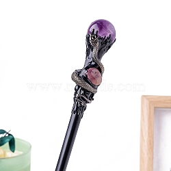 Natural Amethyst Magic Wand, Cosplay Magic Wand, for Witches and Wizards, 270mm(PW-WGE7ED6-04)