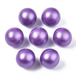 Painted Natural Wood Beads, Pearlized, No Hole/Undrilled, Round, Medium Purple, 15mm(WOOD-S057-071D)