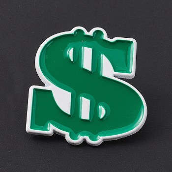 Dollar Money Enamel Pin, Alloy Brooch for Backpack Clothes, Sign Pattern, 30x29x1.5mm, Pin: 1.2mm