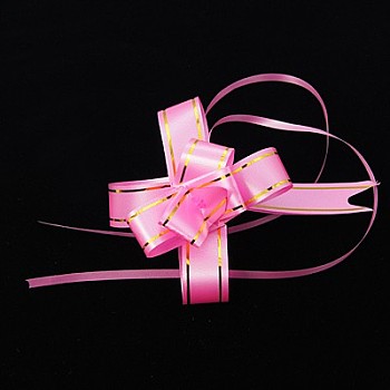 Handmade Elastic Packaging Ribbon Bows, Nice for Packing Decorations, Pink, 70mm