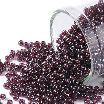 TOHO Round Seed Beads, Japanese Seed Beads, (364) Lustered Amethyst Transparent, 11/0, 2.2mm, Hole: 0.8mm, about 1110pcs/10g