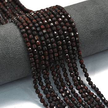 Natural Brecciated Jasper Beads Strands, Energy Prism Cut Double Terminated Point Beads, Faceted Bicone, 4x4.5mm, Hole: 0.4mm, about 83pcs/strand, 14.96''(38cm)