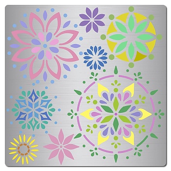 Mandala Stainless Steel Cutting Dies Stencils, for DIY Scrapbooking/Photo Album, Decorative Embossing DIY Paper Card, Matte Stainless Steel Color, Flower, 160x160x0.5mm
