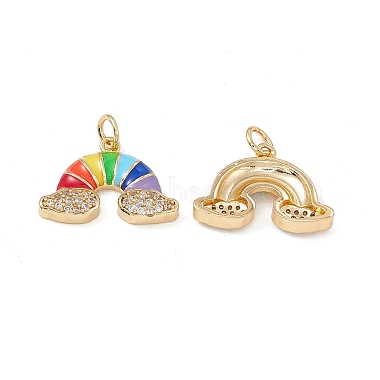 Real 18K Gold Plated Colorful Rainbow Brass+Cubic Zirconia+Enamel Pendants