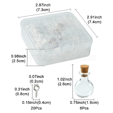 6Pcs Clear Mini High Borosilicate Glass Bottle Bead Containers(AJEW-FS0001-09A)-4
