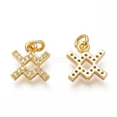 Brass Micro Pave Clear Cubic Zirconia Pendants(ZIRC-P081-G01-RS)-2