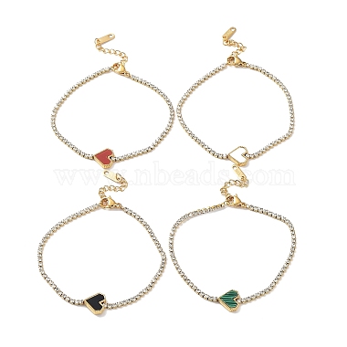 Mixed Color Heart 304 Stainless Steel Bracelets