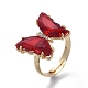 Adjustable Brass Glass Finger Rings(RJEW-P148-A01-04)-1