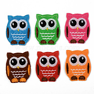 Computerized Embroidery Cloth Iron on/Sew on Patches, Appliques, Costume Accessories, Owl, Mixed Color, 51x41.5x1.5mm, about 6 colors, 10pcs/color, 60pcs/bag(DIY-S040-099)