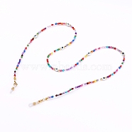 Acrylic Beaded Eyeglasses Chains, Neck Strap for Eyeglasses, with Resin Evil Eye Beads and 304 Stainless Steel Lobster Claw Clasps, Golden, Colorful, 27.28 inch(69.3cm)(AJEW-EH00321)