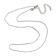 Long-Lasting Plated Brass Box Chain Necklaces for Women, Cadmium Free & Lead Free, Platinum, 15.87 inch(40.3cm)(NJEW-G105-02P)