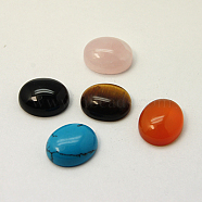 Gemstone Cabochons, Oval, Mixed Color, 12x10x4~5mm(G-J069-10x12mm-M)