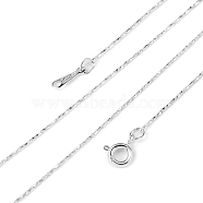 Silver Color Plated Brass Chain Necklaces for Women, with Spring Ring Clasps, Thin Chain, 16.5 inch,0.5mm(X-NJEW-D077-S)