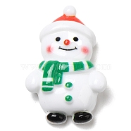Christmas Theme Opaque Resin Cabochons, for Jewelry Making, Snowman, 30.5x20.5x8mm(CRES-M022-02G)