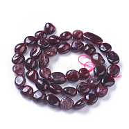 Natural Garnet Beads Strands, Tumbled Stone, Nuggets, 8~15x8~10mm, Hole: 1mm, about 43~44pcs/strand, 15 inch~15.6 inch(38~39.5cm)(G-P433-04)