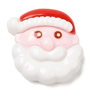 Christmas Theme Opaque Resin Cabochons, Cartoon Christmas Cabochons, Santa Claus, 23.5x22.5x8mm(RESI-R441-02)