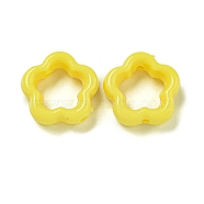 Opaque Acrylic Beads, Flower, Yellow, 16x5mm, Hole: 1.9mm(MACR-S002-03A)