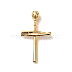Vacuum Plating 316 Surgical Stainless Steel Big Pendants, with 304 Stainless Steel Snap on Bails, Cross, Golden, 53x30x5~9mm, Hole: 4.5mm(STAS-I195-04G)