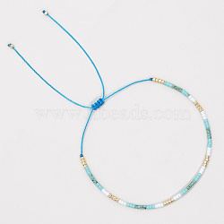 Glass Seed Braided Bead Bracelet for Women, Turquoise, 6-1/4 inch(16cm)(BJEW-BB7272742-C)