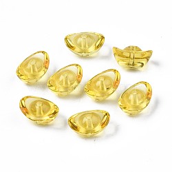 Transparent Glass Beads, Ingot, Gold, 7~8x15x10.5mm, Hole: 1.4~1.6mm(GLAA-S054-28-B01)