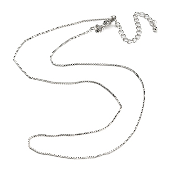 Long-Lasting Plated Brass Box Chain Necklaces for Women, Cadmium Free & Lead Free, Platinum, 15.87 inch(40.3cm)