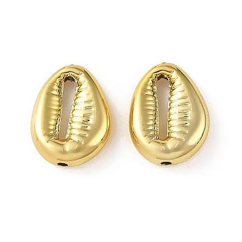 Ocean Theme Plating Acrylic Beads, Golden Plated, Cowrie Shell, 16.5x13x5mm, Hole: 1.5mm