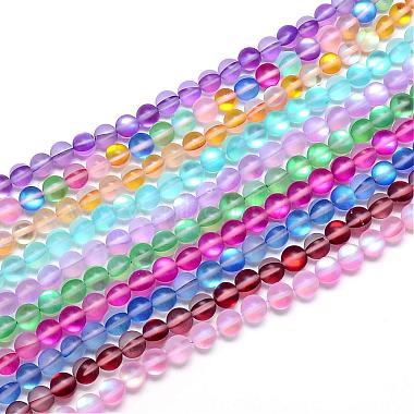 10mm Mixed Color Round Moonstone Beads
