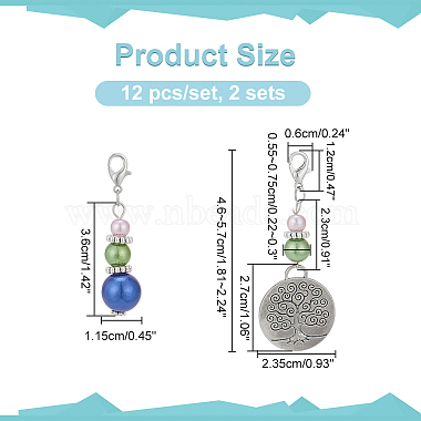 Round & Flat Round Pendant Stitch Markers(HJEW-AB00302)-2