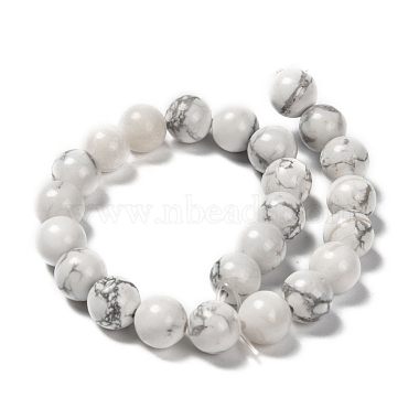 1 brin ronds blancs perles howlite naturelle brins(X-TURQ-G091-8mm)-2