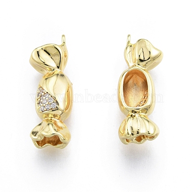 Real 18K Gold Plated Clear Candy Brass+Cubic Zirconia Pendants