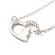 Rhodium Plated 925 Sterling Silver Rabbit with Heart Pendant Necklace with Clear Cubic Zirconia for Women(NJEW-E034-02P)-3