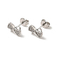 Clear Cubic Zirconia Bowknot Stud Earrings(EJEW-F301-17)-2