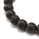 Bracelet extensible rond turquoise synthétique & pierre de lave naturelle(BJEW-JB07470-03)-5