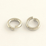 Tarnish Resistant 304 Stainless Steel Open Jump Rings, Saw Cut Seamless Round, Stainless Steel Color, 12 Gauge, 10x2mm, Inner Diameter: 6mm(A-STAS-R065-44)