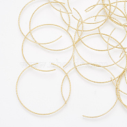Brass Linking Rings, Real 18K Gold Plated, 42x1mm(KK-T035-01)