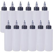 Plastic Glue Bottles, White, 12.5x4.2cm, Capacity: 120ml, 12pcs/set(DIY-BC0009-09)
